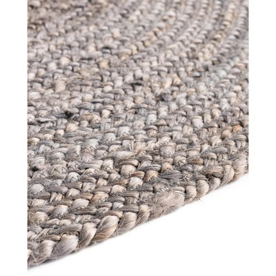 Handmade Gray Braided Oval 8' x 10' Reversible Rug