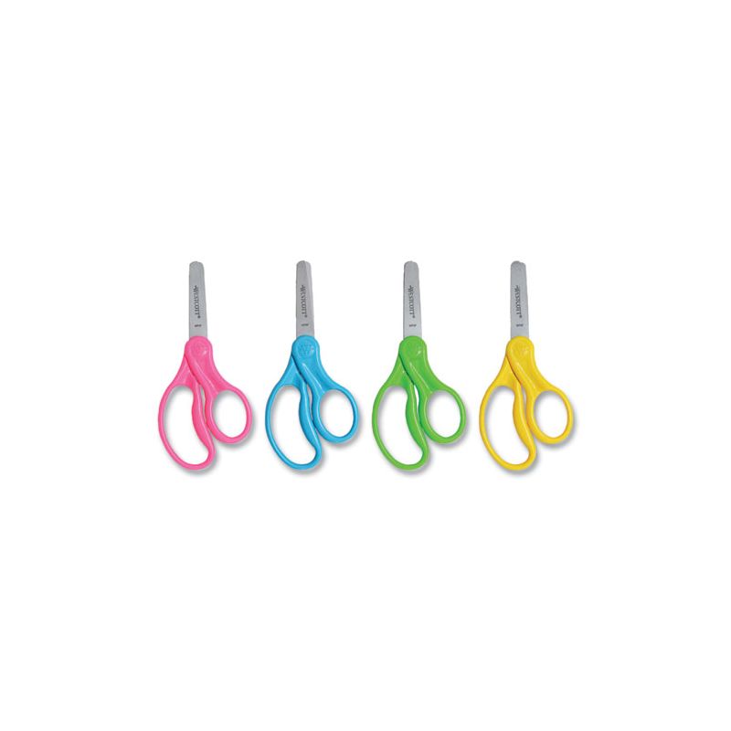 Westcott For Kids Scissors, Blunt Tip, 5" Long, 1.75" Cut Length, Randomly Assorted Straight Handles, 1 of 7