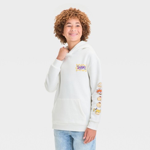 Boys Rugrats Graphic Pullover Hooded Sweatshirt Art Class White Target