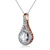 Guili Rhodium Plated Sterling Silver Round Bezel Pendant with Sparkling CZ, Dazzling Look for Day & Night Wear - 2 of 3