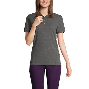 Lands' End School Uniform Women's Banded Short Sleeve Fem Fit Mesh Polo - 1 of 2