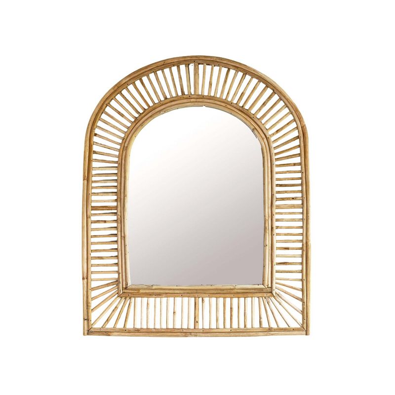 Arched Cane Wall Mirror Natural Cane & Glass by Foreside Home & Garden, 1 of 8
