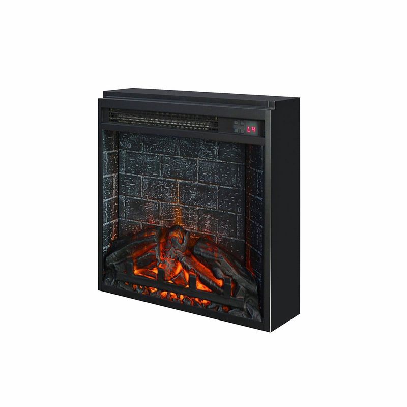 18&#34; Electric Glass Front Fireplace Insert with Remote Black - Room &#38; Joy, 6 of 8