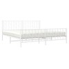 vidaXL Metal Bed Frame with Headboard and FootboardWhite 76 in.x79.9 in. King - 3 of 4