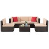 Celebalcony 6 Piece Patio Conversation Set All Weather Wicker Rattan Patio Sofa Outdoor Sectional Seating Group With Cushions  Beige - 2 of 4