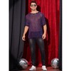 Lars Amadeus Men's See-Through Short Sleeve Party Holiday Shiny T-Shirt - 2 of 4