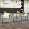 LeisureMod 40" Bar Stool Upholstered Pub Chair with Powder-Coated Stainless Steel Base with Armrest and Footrest Axis Series - image 3 of 4