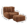 Velvet Bean Bag Chair with Ottoman and Foam Padding, Soft Lazy Sofa for Adults and Kids, Lightweight and Compressed-Baofuwish - 4 of 4