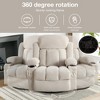 Dronkon Swivel Rocker Recliner Massage heated sofa with USB and 2 cup holders in side pockets - 4 of 4