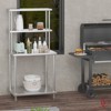 Heavy Duty Stainless Steel Table with Shelves Commercial Kitchen Prep Table with 2 Tier Overshelf - 4 of 4