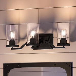 Urban Ambiance Luxury Contemporary Bath Light 8''H x 24''W,  Midnight Black Finish,  Mesa Collection, UHP4363 - 1 of 4