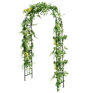 Costway Garden Arch Arbor Trellis Pergola 7.5 ft Metal Archway for Climbing Plants Party - 1 of 4