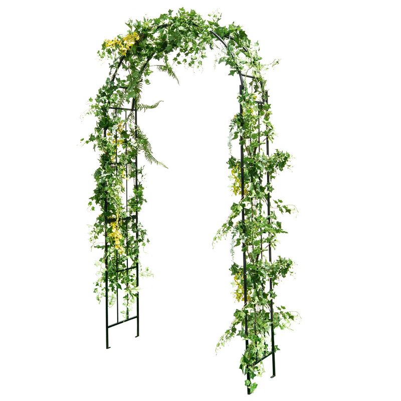 Costway Garden Arch Arbor Trellis Pergola 7.5 ft Metal Archway for Climbing Plants Party, 1 of 11