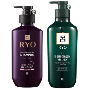 Ryo Hair Loss Expert Care 9EX Shampoo for Dry & Normal Scalp (400 mL) & Deep Cleansing Cooling Conditioner (550 mL) DUO SET KIT. - 1 of 3