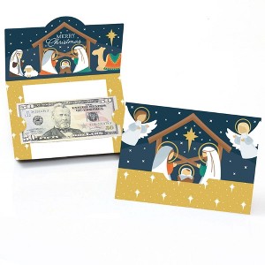 Big Dot of Happiness Holy Nativity - Manger Scene Religious Christmas Money and Gift Card Holders - Set of 8 - 1 of 4