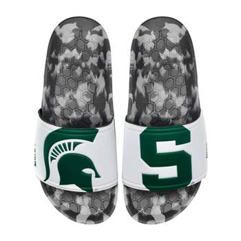 NCAA Michigan State Spartans Slydr Pro Black Sandals - White