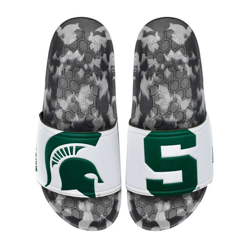 NCAA Michigan State Spartans Slydr Pro Black Sandals - White, 1 of 8