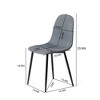 FurnitureR Dining Chairs Set of 4, Fabric Comfy Seat Armless Side Chairs with Metal Legs Mid Century for Home Kitchen Reception Room, Slubbed Grey - 2 of 4
