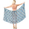 LA LEELA Women's Bikini Sarong Swimwear Swim Cover Up Skirt Summer Wraps Swimsuit Beach Wrap Coverups for Women Beachwear One Size Blue,Geometric - 3 of 4