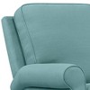 Elm Lane Sky Blue Recliner Chair Modern Armchair Comfortable Push Manual Reclining Footrest Upholstered for Bedroom Living Room - 4 of 4