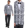 INSPIRE CHIC Men's Slim Fit Peak Lapel One Button Party Animal Printed Blazers - 4 of 4