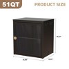 MaseiKar Single Sturdy & Convenient Foldable Cabinet, Durable Steel-Wood Combo with Anti-Slip Design, Easy to DIY Storage Container with door - 3 of 4