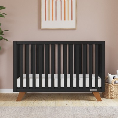 Child Craft SOHO 4-in-1 Convertible Crib, Converts to Toddler, Day Bed & Full Size Bed, 3 Mattress Positions, Non-Toxic, Baby Safe Finish (Ebony)