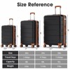 SKONYON 3 Piece Hardshell Luggage Sets Checked Spinner PC & ABS Luggage Set with YKK Zipper and TSA Lock - 3 of 4