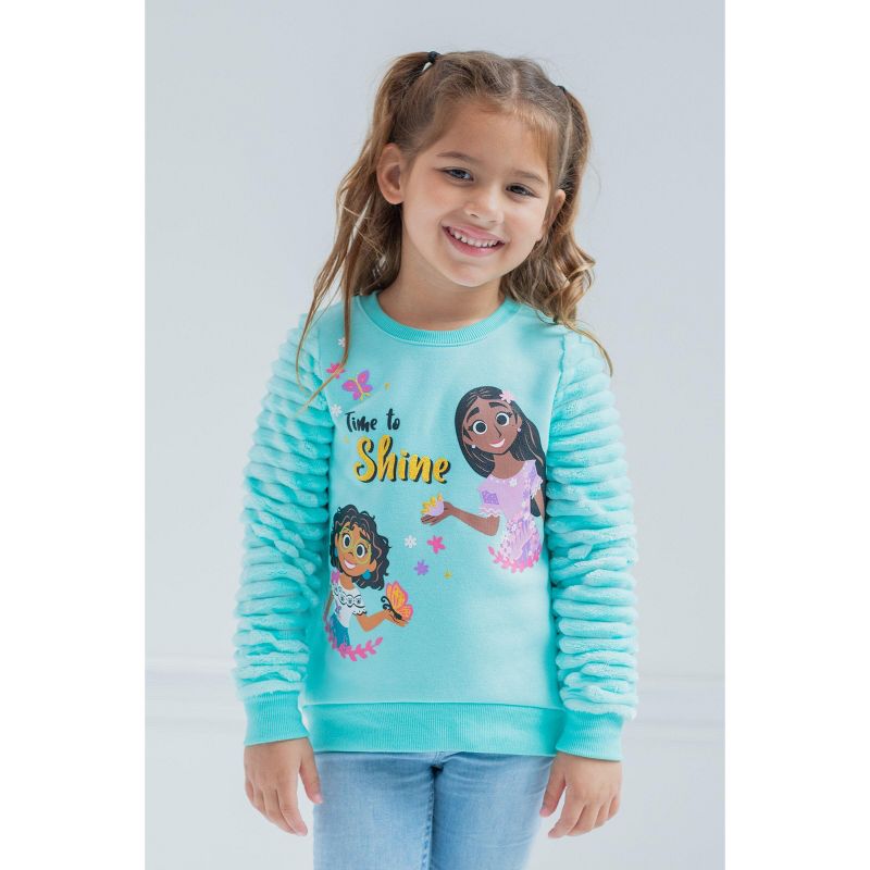 Disney Lilo & Stitch Encanto Minnie Mouse Stitch Isabela Mirabel Girls Fleece Fur Sweatshirt Little Kid to Big Kid, 2 of 6