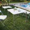AZL1 Life Concept Folding Table Square Height Adjustable Easy Carry Handle HDPE Steel Legs No Assembly for Indoor Outdoor, White, 37"*21"*4" - 4 of 4