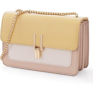 Color-Block Crossbody Bags for Women Leather Cross Body Purses Cute Handbags Shoulder Bag - 1 of 4
