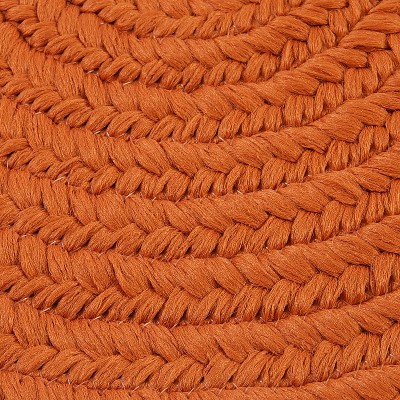 Rustic Braided Oval Rust Rug - Synthetic, Reversible, Easy Care