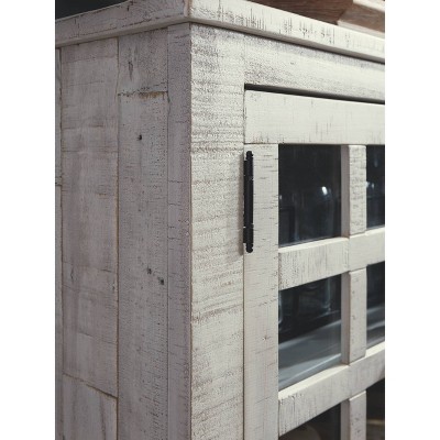 Transitional Whitewash Adjustable Office Accent Cabinet
