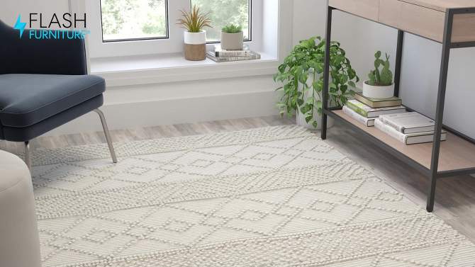 Flash Furniture Geometric Design Handwoven Area Rug - Wool/Polyester/Cotton Blend, 2 of 8, play video