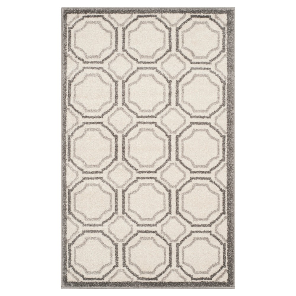 Amala 2'6inx4' Indoor/Outdoor Rug - Ivory/Light Gray - Safavieh