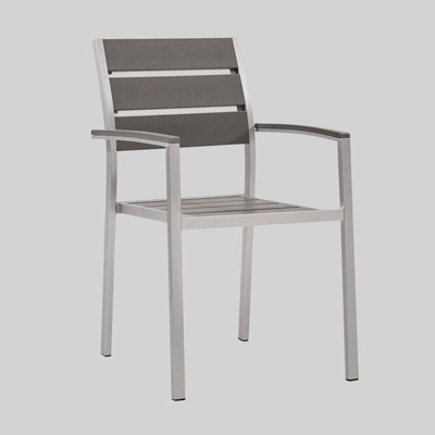 Shore Aluminum Patio Dining Armchair Gray - Modway
