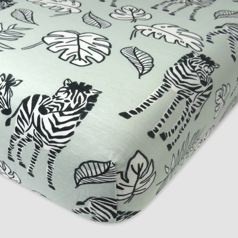 Photos - Bed Linen Honest Baby Organic Cotton Fitted Crib Sheet - Baby Zebra