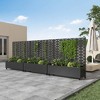 Wooakway Black Metal Planter Box with Trellis Raised Garden Bed with Arbor Privacy Screen with Wheels - 2 of 4