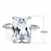 Slickblue Clear CZ Oblong Engagement Ring for Women, Polished Stainless Steel, Pave Design, Size 5-10 - 2 of 4