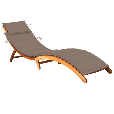 vidaXL Patio Sun Lounger with Cushion Solid Acacia Wood
