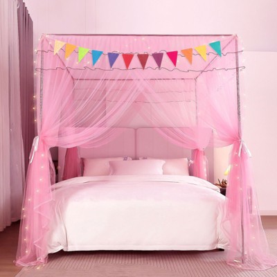 YEERSWAG Elegant Princess Twin Size Bed Canopy Bed Curtain Nets Holiday Present For Girls