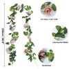 Unique Bargains Artificial Flowers Hanging Vine Rose Vine Garland 90.6" Brown 2 Pcs - 2 of 4