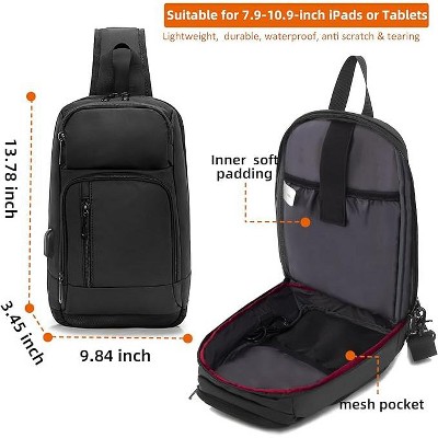 Hachikiko 14-16 Inch Sling Bag - Fits 10.2 Inch iPad, Casual Crossbody Daypack for Travel, Outdoor & Daily Use