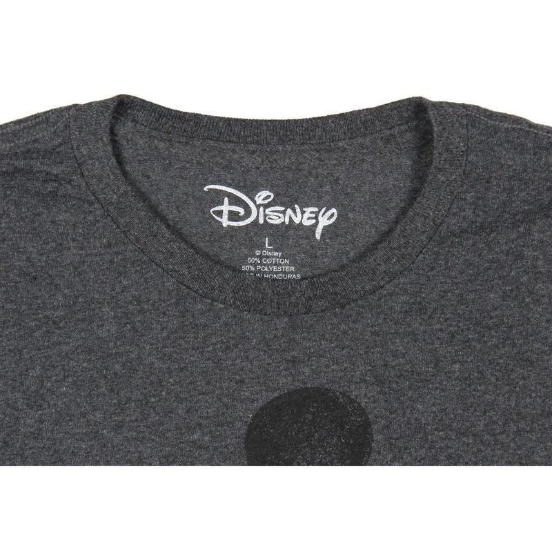 Mickey Mouse Mens' Classic Pose Distressed Washed-Out Graphic Print T-Shirt, 3 of 4