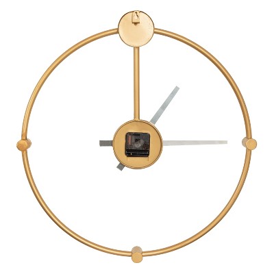 Lidor Gold Minimalist Iron Wall Clock, 22 x 25 Inch