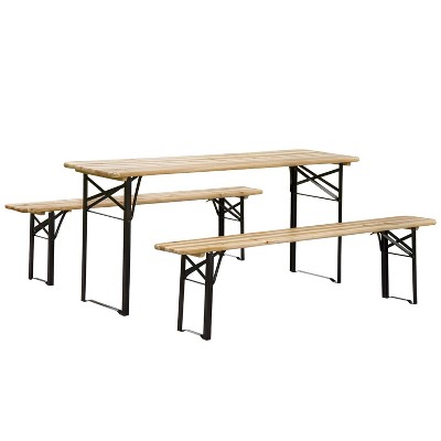 Dracelo Portable Picnic Table and Bench Set