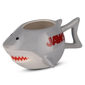 Silver Buffalo Jaws Great White Shark Sculpted Ceramic Mug | Holds 20 Ounces - 1 of 4