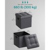 SONGMICS 15 Inches Folding Storage Ottoman, Cube Footrest, Coffee Table with Hole Handles, Faux Leather - 4 of 4