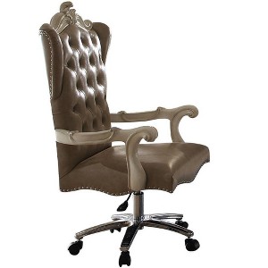 27" Versailles PU Executive Office Chair Vintage Gray/Bone White - Acme Furniture: Swivel, Adjustable, Casters - 1 of 4