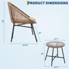 3 Pieces Outdoor Acapulco Chair Patio Bistro Set, All-Weather Acapulco Chairs with Glass Top Table - 2 of 4